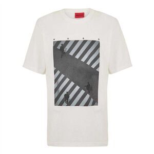 Hugo Mens Road Cotton Logo T-Shirt / White